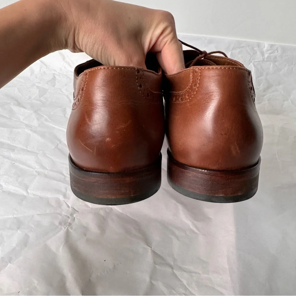 McCarren & Sons Tan Brown Brogued Oxfords Genuine Leather